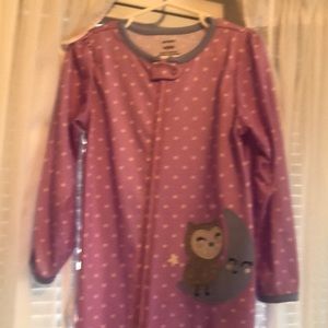 Carters light purple with pink polka dots and blue trim on neck and sleeves